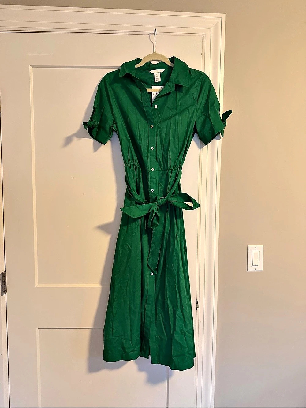 Green Shirt Dress Size Medium Like New